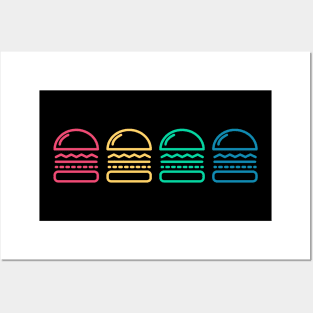 Colourful Burgers Posters and Art